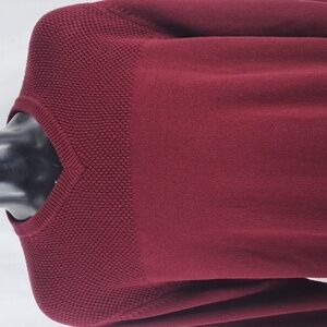 Chaps Ralph Lauren leather elbows burgundy wine 2XL casual preppy sweater